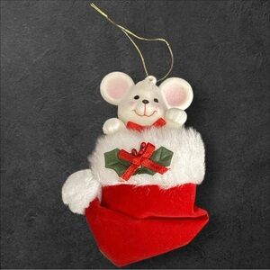 Vintage Avon "Peek-A-Boo Mouse" Christmas ornament
